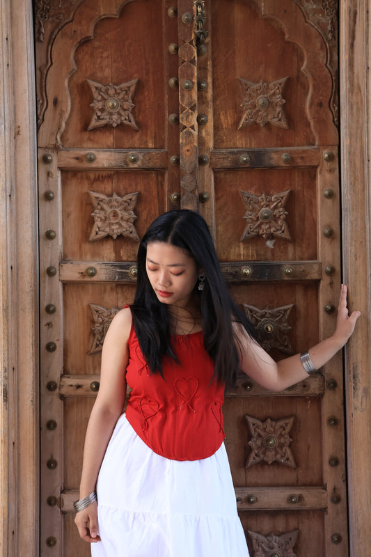 Red Heart Corset
